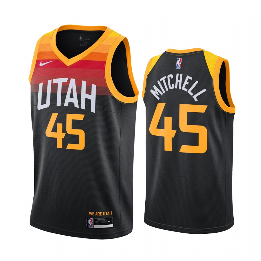 Men Utah Jazz #45 Mitchell black Game Nike NBA Jerseys